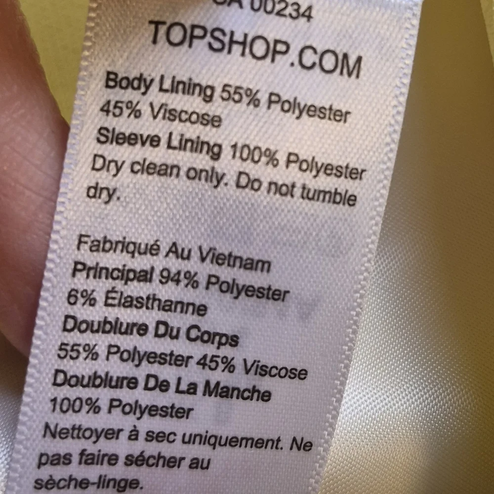 Topshop Oversized Blazer Single Breasted Lined Lemon Yellow Women's Sz 4 - Picture 11 of 11